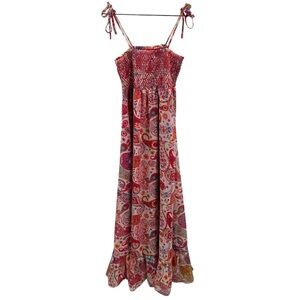 Liberty of London Target Women’s Pink Paisley Maxi Dress‎ XS Sleeveless Smocked